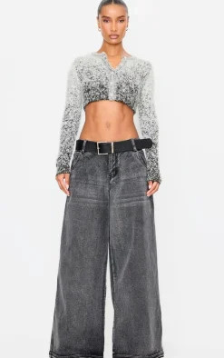 Soft Marl Knit Button Up Cropped Cardigan-PrettyLittleThing Best