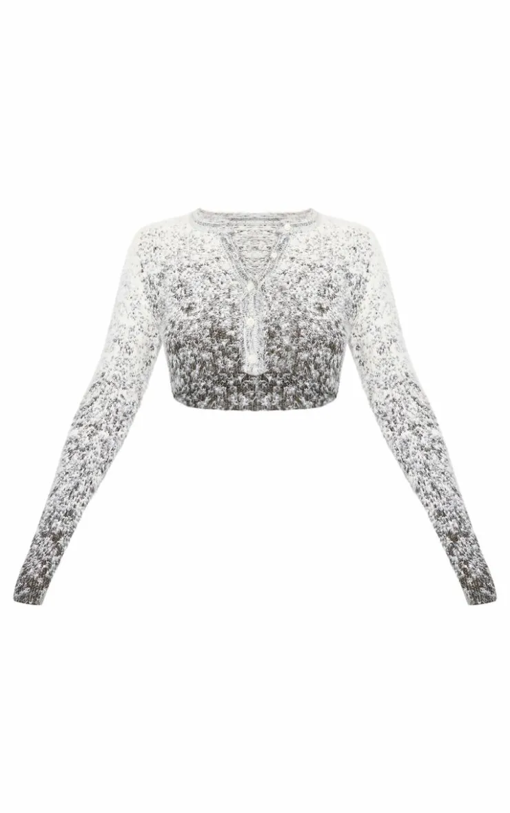 Soft Marl Knit Button Up Cropped Cardigan-PrettyLittleThing Best