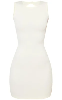 Soft Rib Cut Out Tie Back Bodycon Dress-PrettyLittleThing Discount