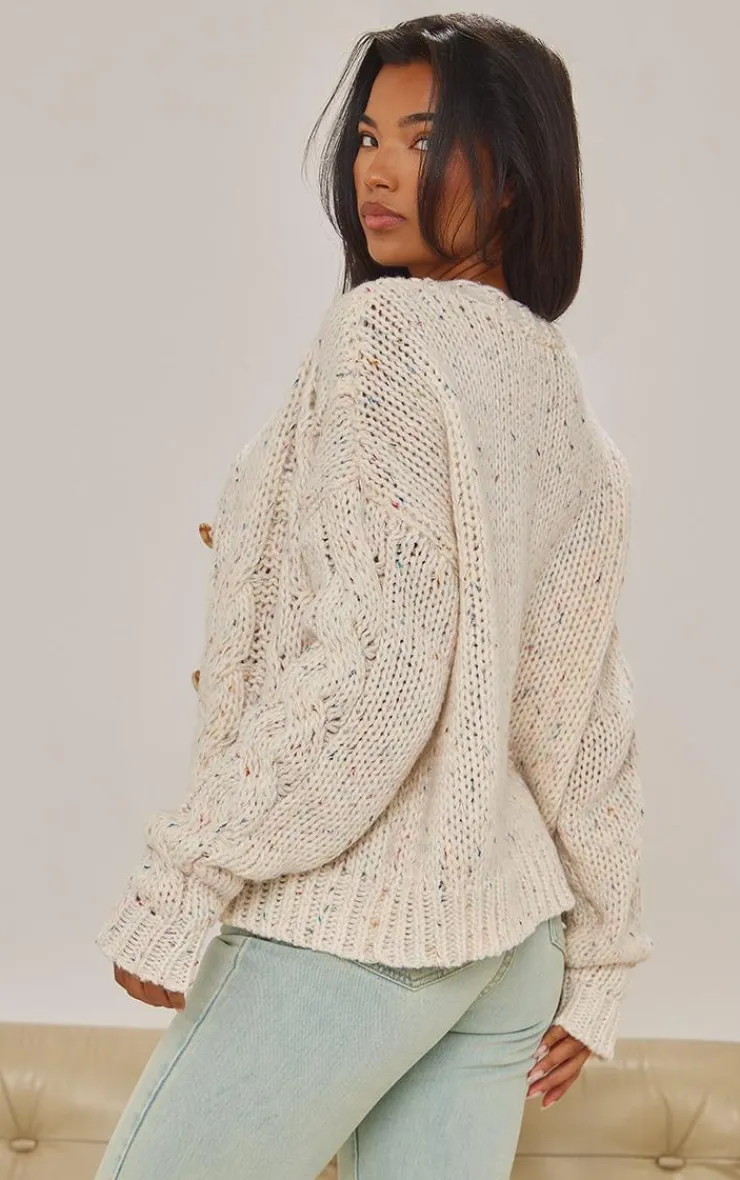 PrettyLittleThing Cardigans*Space Dye Chunky Knit Cardigan