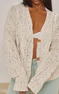 PrettyLittleThing Cardigans*Space Dye Chunky Knit Cardigan