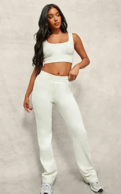 Best PrettyLittleThing Straight Leg Pants Cream