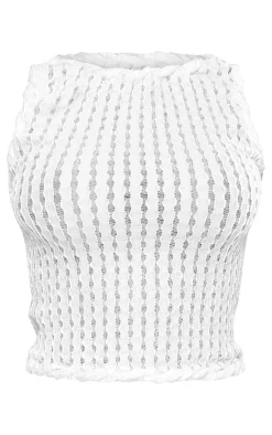 PrettyLittleThing Sleeveless Tops*Stretch Knit Hem Detail Top