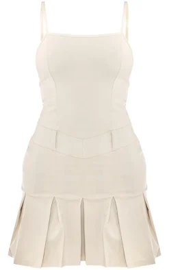 Stretch Woven Pleated Strappy Shift Dress-PrettyLittleThing Discount