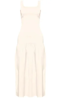 Stretch Woven Puff Hem Midaxi Dress-PrettyLittleThing Sale