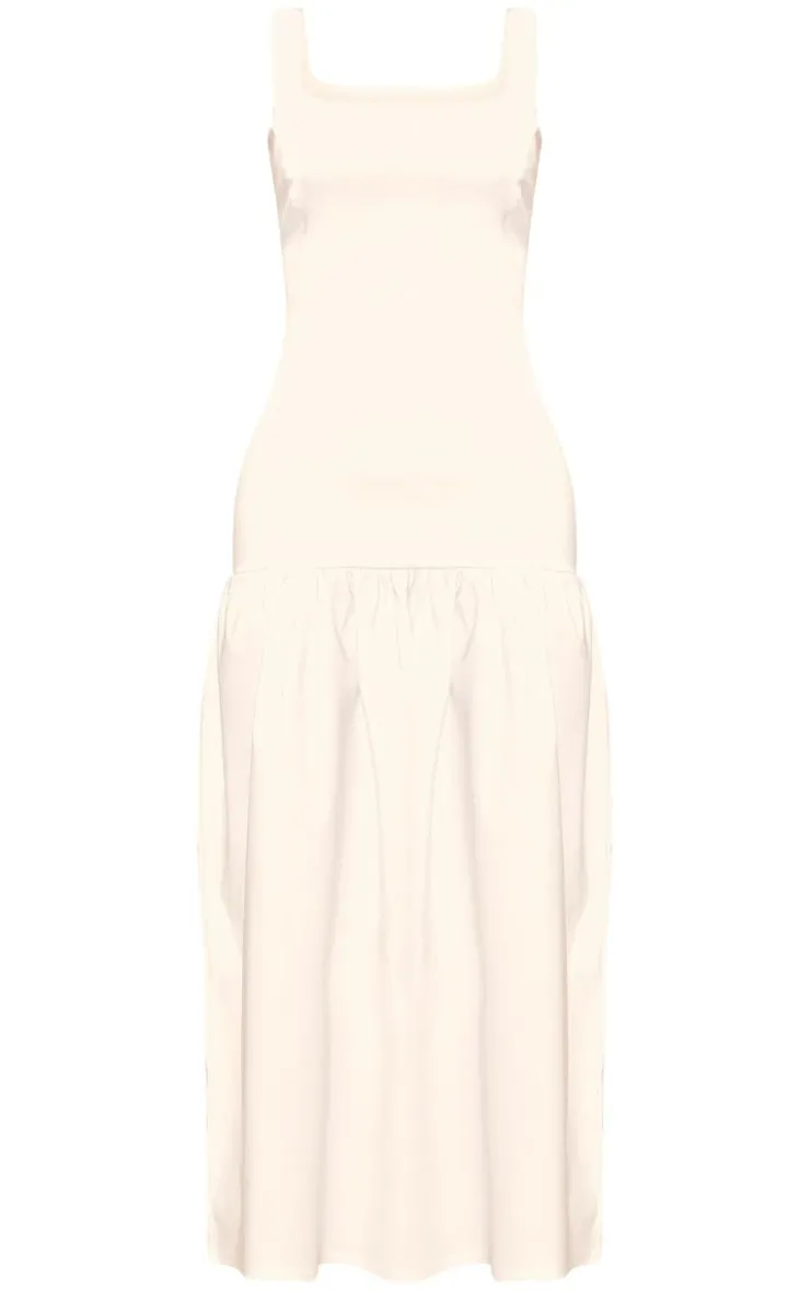 Stretch Woven Puff Hem Midaxi Dress-PrettyLittleThing Sale