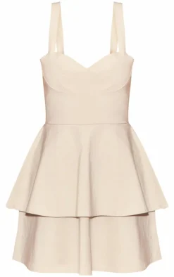 Stretch Woven Tiered Shift Dress-PrettyLittleThing