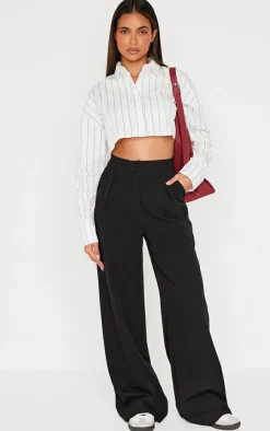 PrettyLittleThing Shirts*Striped Cropped Shirt