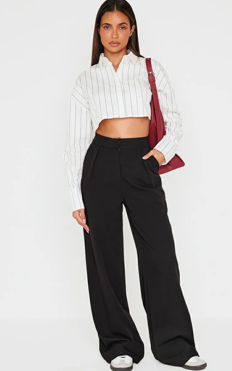 PrettyLittleThing Shirts*Striped Cropped Shirt