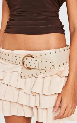 PrettyLittleThing Waist Belts*Stud Detail Cross Over Buckle Waist Belt