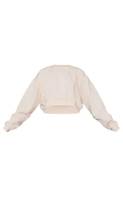 Cream Studio Mode Embroidered Cropped Sweatshirt