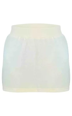 Discount PrettyLittleThing Sweat Mini Skirt Cream