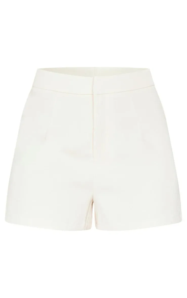 Sale PrettyLittleThing Tailored High Waist Shorts Cream