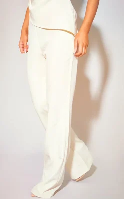 Clearance PrettyLittleThing Tailored Low Rise Skinny Flared Pants Cream