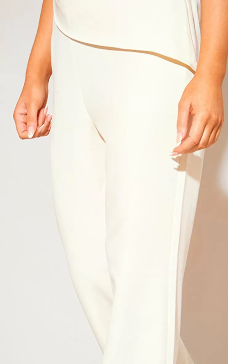Clearance PrettyLittleThing Tailored Low Rise Skinny Flared Pants Cream
