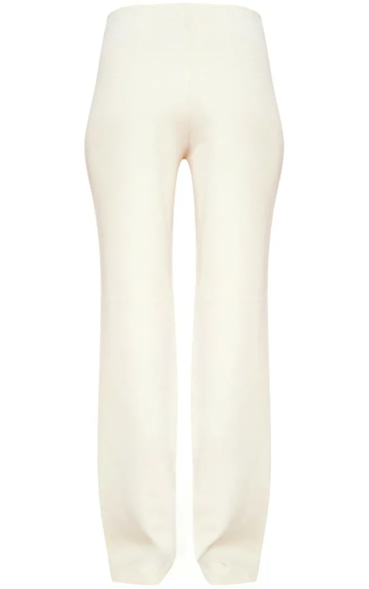 Clearance PrettyLittleThing Tailored Low Rise Skinny Flared Pants Cream