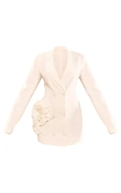Tailored Rose Trim Detail Blazer Dress-PrettyLittleThing Discount