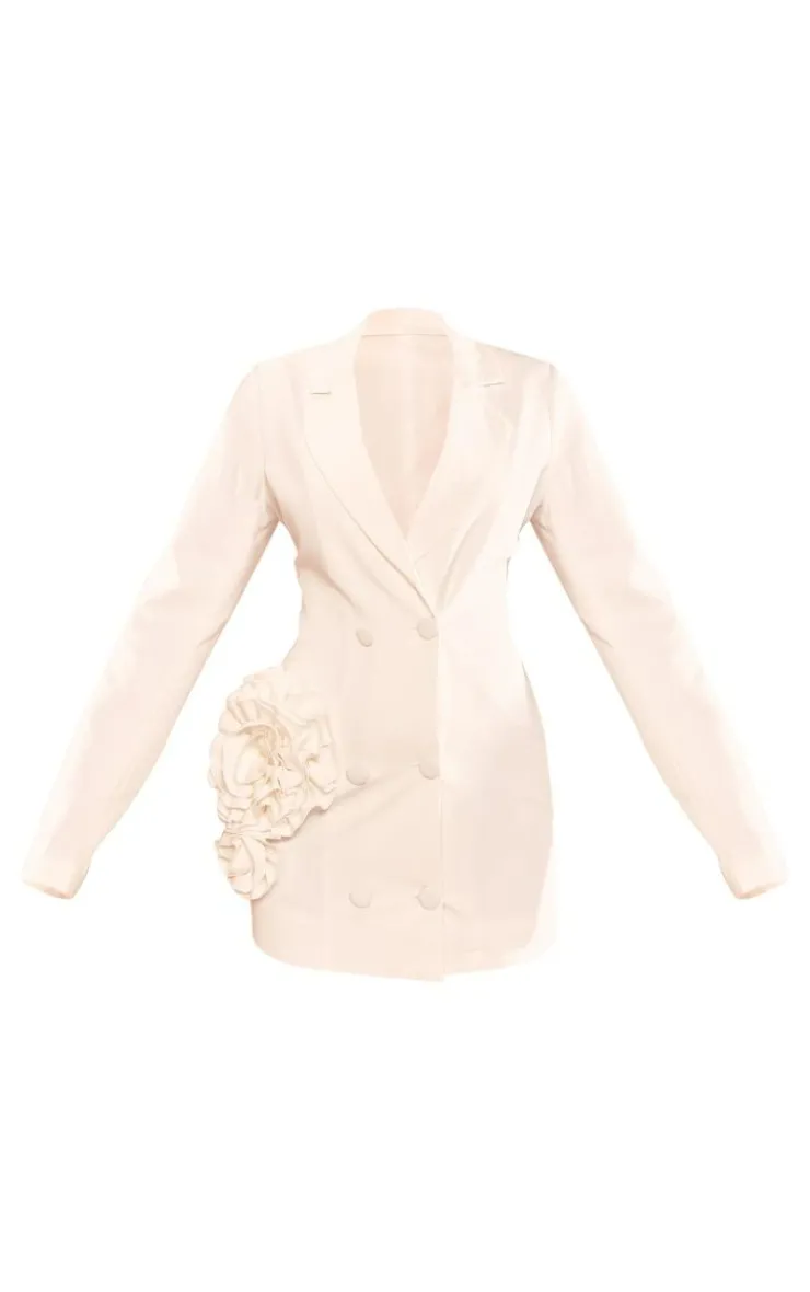 Tailored Rose Trim Detail Blazer Dress-PrettyLittleThing Discount