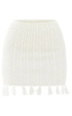Tassel Crochet Low Waist Mini Skirt-PrettyLittleThing