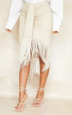 Tassel Hem Midi Skirt-PrettyLittleThing Outlet