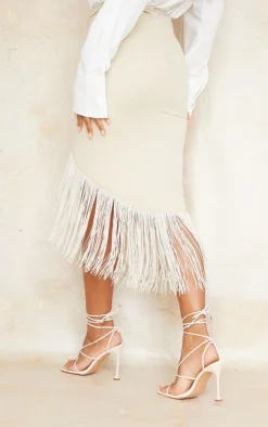 Tassel Hem Midi Skirt-PrettyLittleThing Outlet