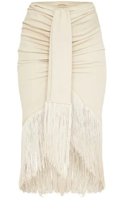 Tassel Hem Midi Skirt-PrettyLittleThing Outlet