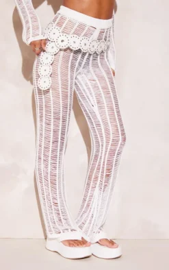 Best PrettyLittleThing Tassel Knitted Pants Cream