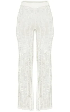 Best PrettyLittleThing Tassel Knitted Pants Cream