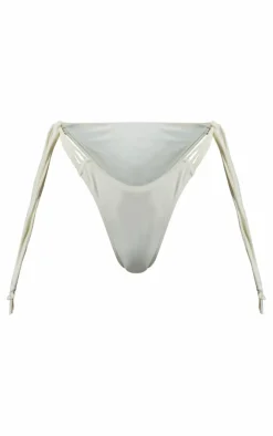 Cream Tassel Knot Side Bikini Bottoms