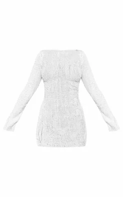Textured Backless Tie Bodycon Dress-PrettyLittleThing Hot