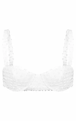 Online PrettyLittleThing Textured Bralet Cream