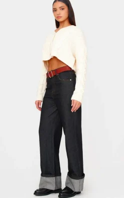PrettyLittleThing Cardigans*Textured Cable Knit Cropped Cardigan
