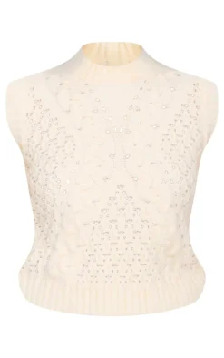 PrettyLittleThing Sweaters*Textured Cable Knit Sweater Vest