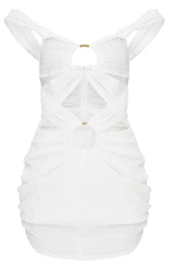 Textured Crinkle Ring Detail Cut Out Bodycon Dress-PrettyLittleThing Best