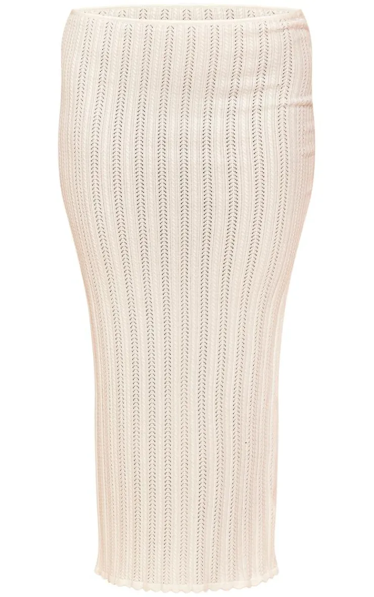Best PrettyLittleThing Textured Crochet Knit Maxi Skirt Cream