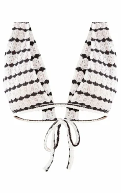 Clearance PrettyLittleThing Textured Knit Bralet Cream