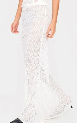 Textured Lace Sheer Maxi Skirt-PrettyLittleThing Clearance