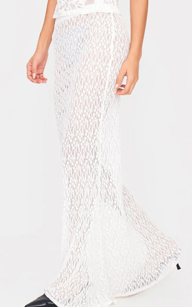 Textured Lace Sheer Maxi Skirt-PrettyLittleThing Clearance