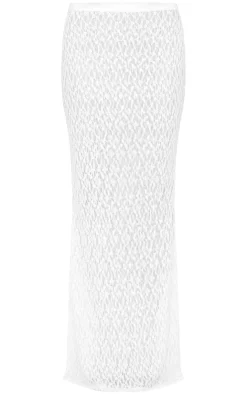 Textured Lace Sheer Maxi Skirt-PrettyLittleThing Clearance