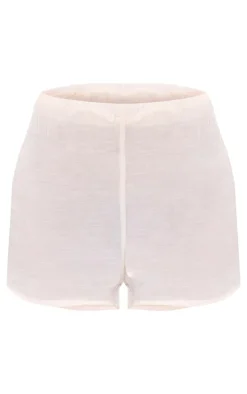 Cream Textured Lightweight Beach Shorts