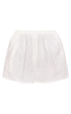 Outlet PrettyLittleThing Textured Linen Look Floaty Shorts Cream