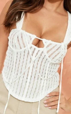 PrettyLittleThing Corsets*Textured Longline Binding Dipped Hem Corset