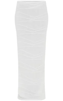 Best PrettyLittleThing Textured Mid Rise Maxi Skirt Cream