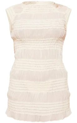 Textured Ruffle Cap Sleeve Bodycon Dress-PrettyLittleThing Best