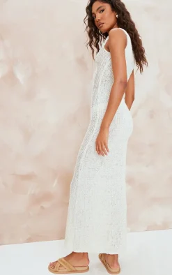 Textured Scoop Neck Maxi Dress-PrettyLittleThing Online