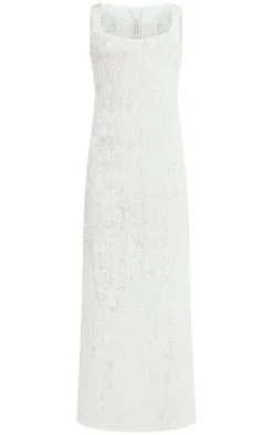 Textured Scoop Neck Maxi Dress-PrettyLittleThing Online