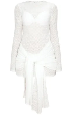 Textured Wrap Bodycon Dress-PrettyLittleThing Outlet
