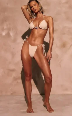 Cream Tie Side Detail Bikini Bottoms