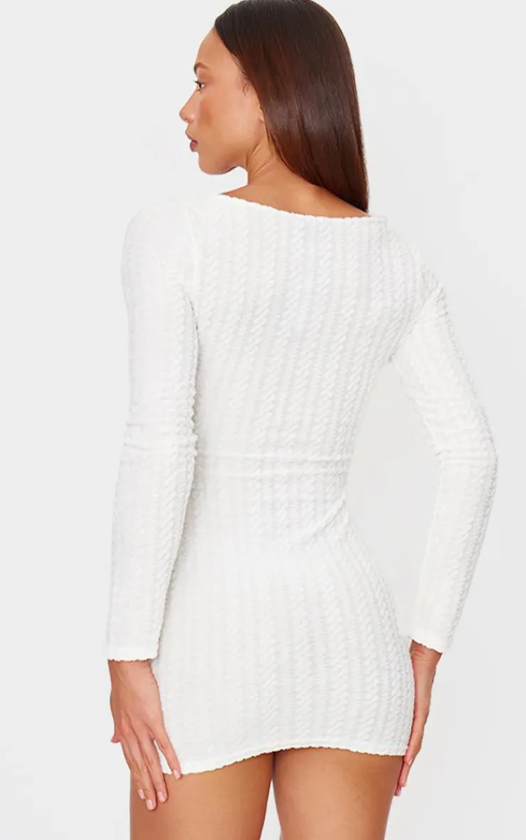 Towel Boat Neck Bodycon Dress-PrettyLittleThing Outlet