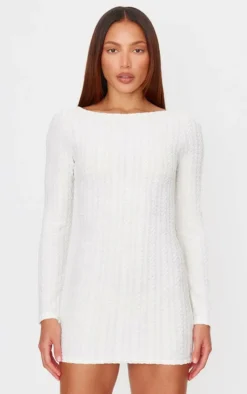 Towel Boat Neck Bodycon Dress-PrettyLittleThing Outlet